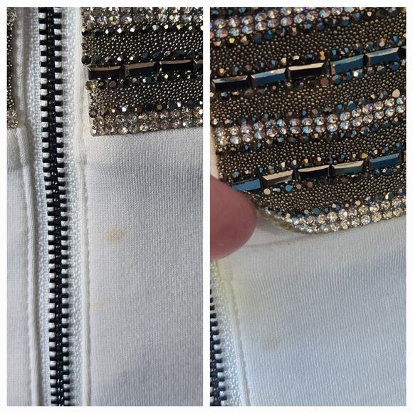 Bebe Embellished Cage Mini Dress Size 4 - Picture 8 of 9